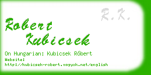 robert kubicsek business card